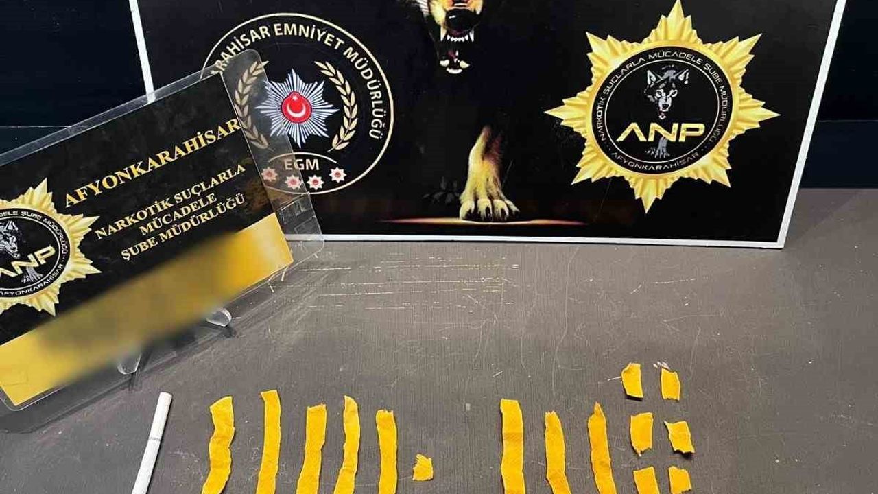 Afyonkarahisar'da peçeteye emdirilmiş uyuşturucuyla yakalanan 2 kişi tutuklandı