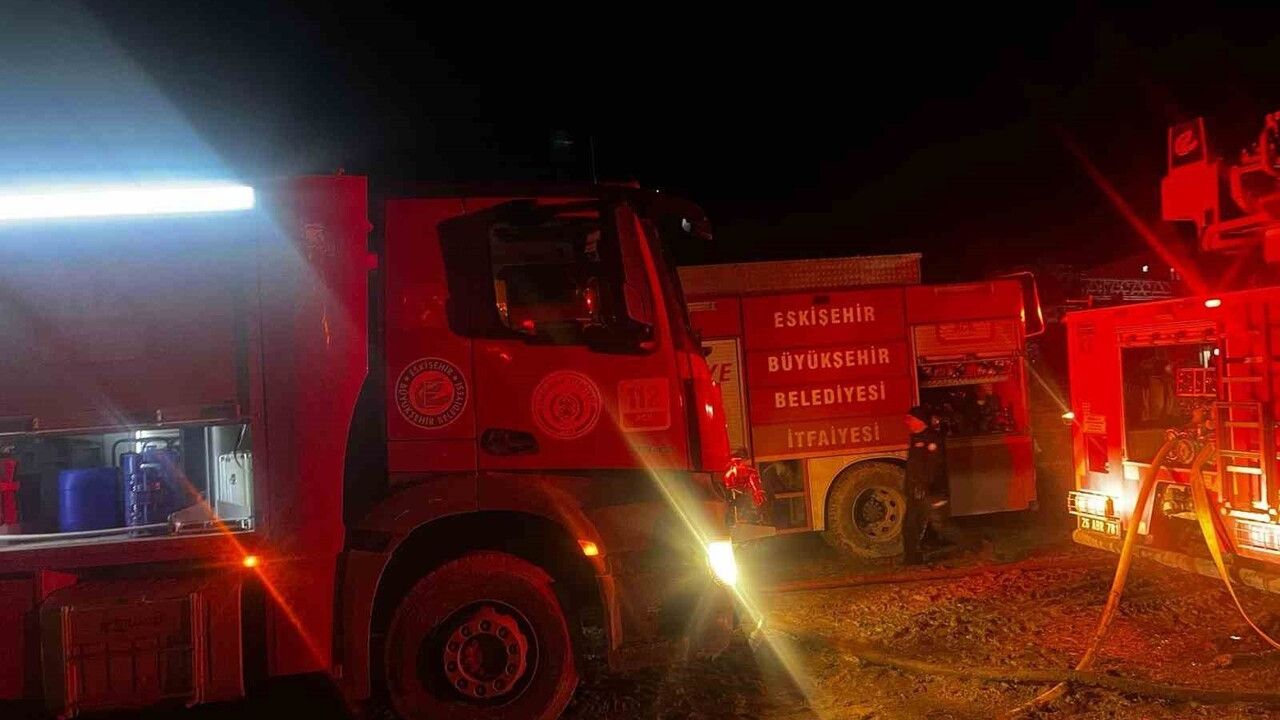 Alpu'da gece çıkan yangın çiftliği küle çevirdi