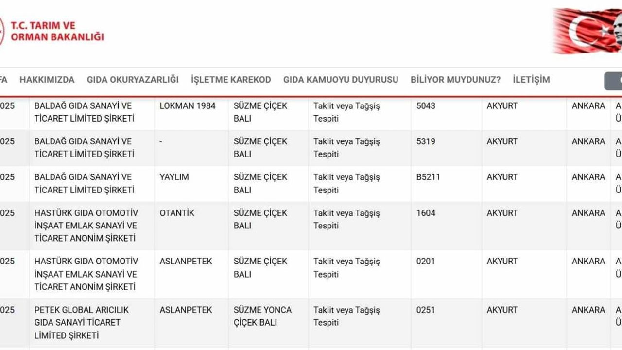 Ankara Akyurt'ta süzme ballarda taklit ve tağşiş tespitleri