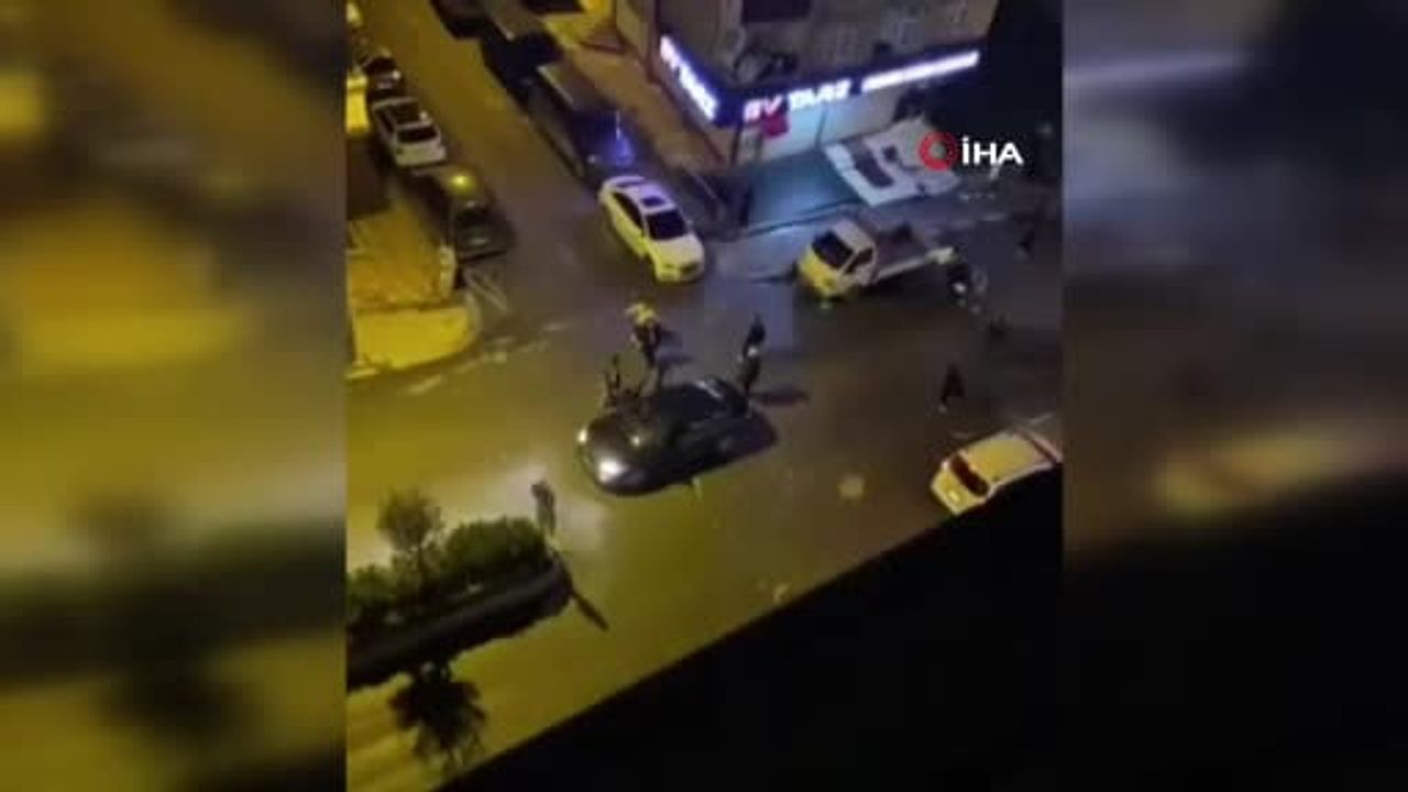 Arnavutköy'de Gece Kavgası: Yumruklardan Kaçış Anları Kamerada