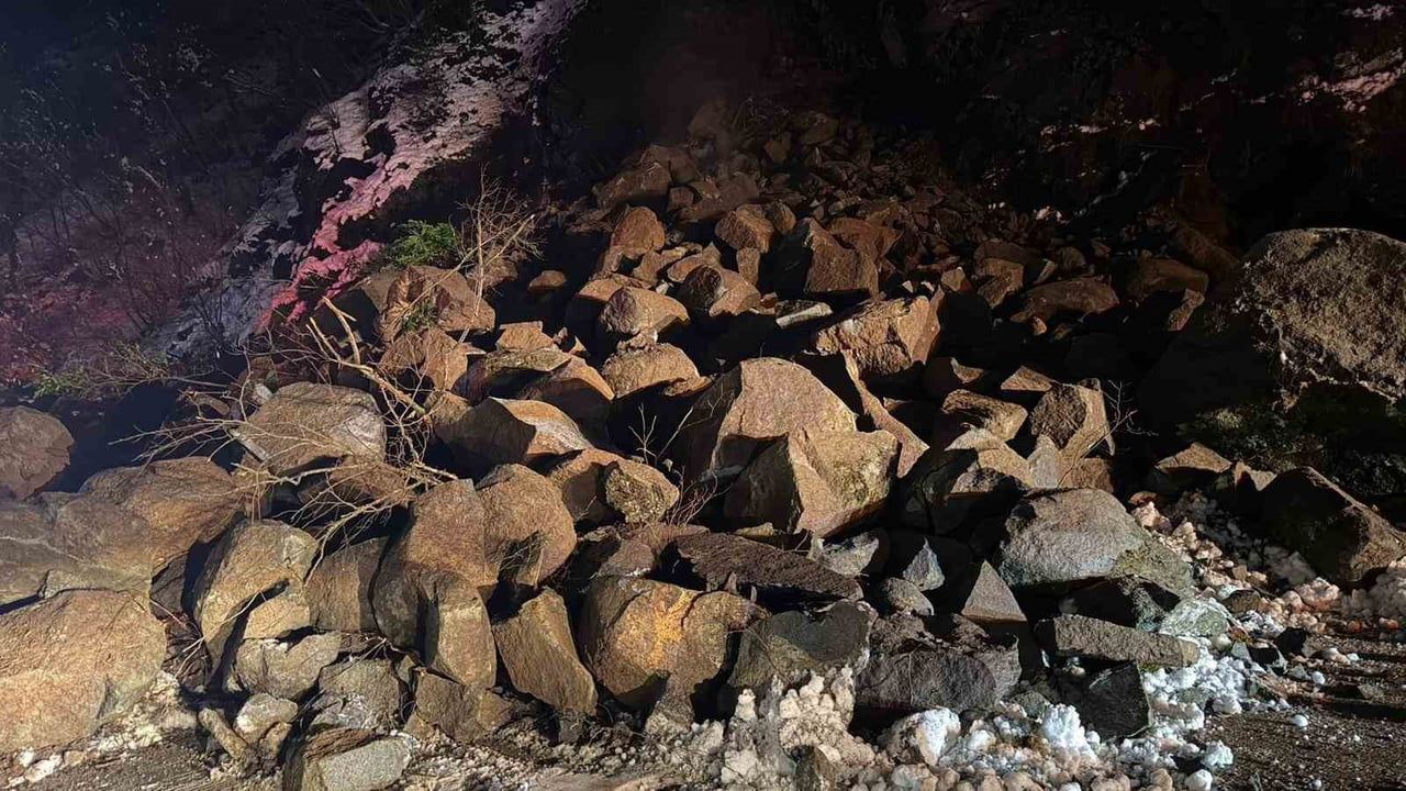 Artvin'de heyelan nedeniyle Borçka-Hopa karayolu ulaşıma kapandı