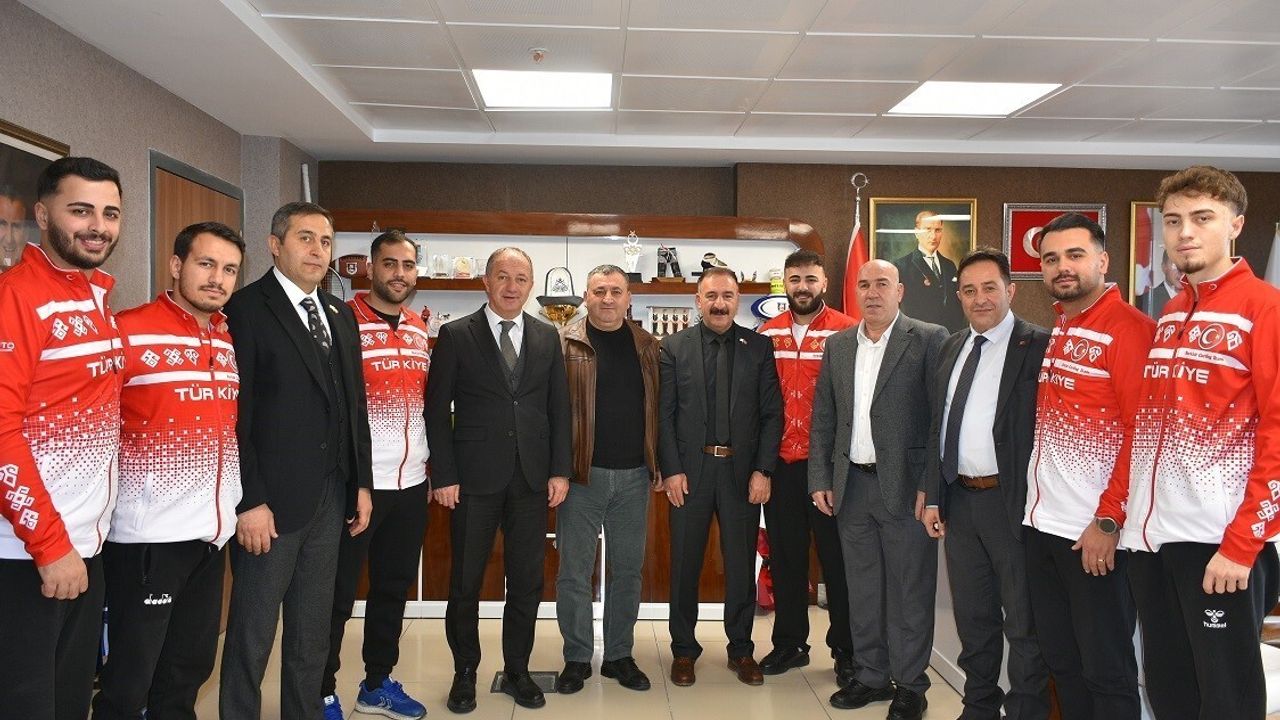 Avrupa üçüncüsü A Milli Erkek Curling Takımı'ndan Levent Çakmur'a ziyaret