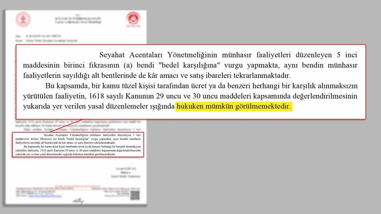 Bakanlık: TÜRSAB’ın ücretsiz belediye gezilerini engelleme yetkisi yok