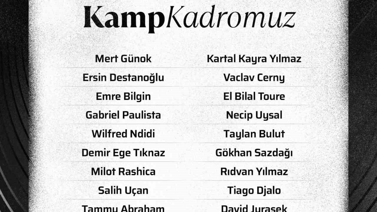 Beşiktaş'ın Trabzonspor deplasmanına götüreceği kamp kadrosu açıklandı