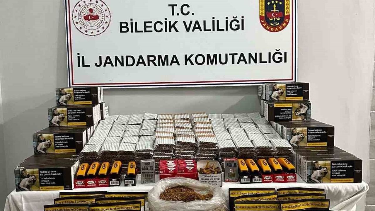 Bilecik'te jandarma kaçak makaron ve tütün operasyonu