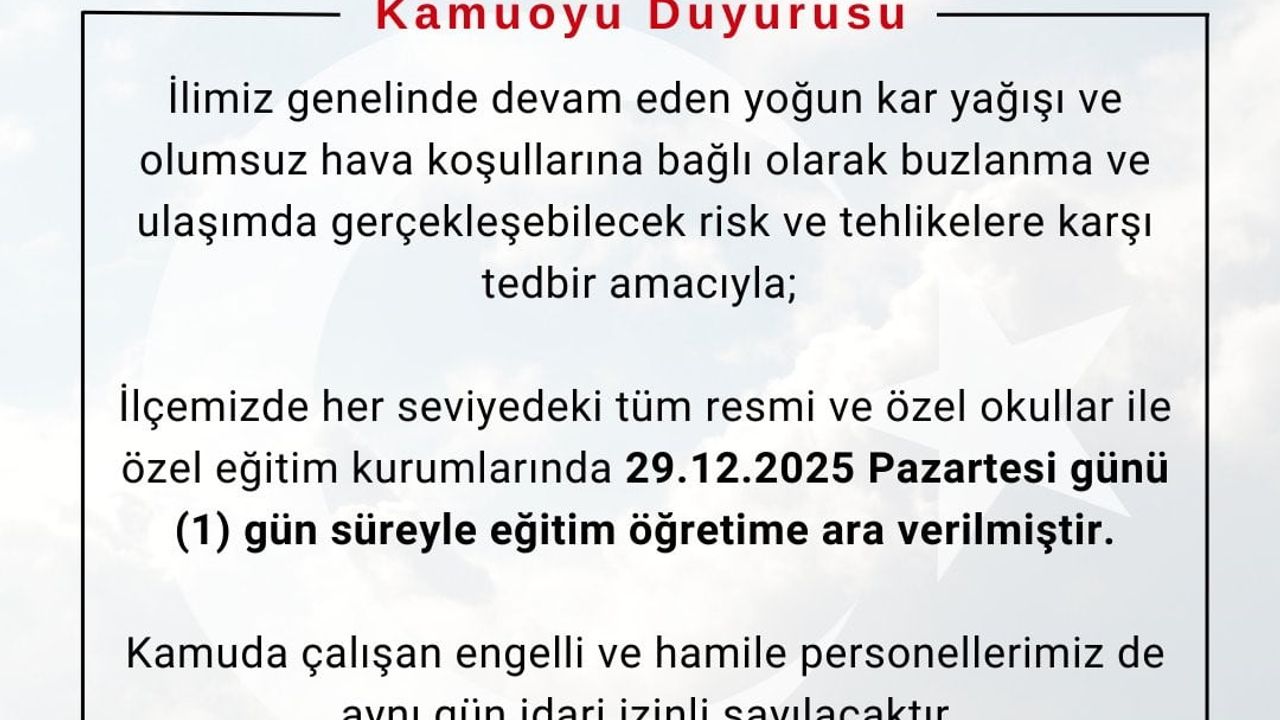 Bingöl'ün Kiğı ve Adaklı ilçelerinde eğitime 1 gün ara