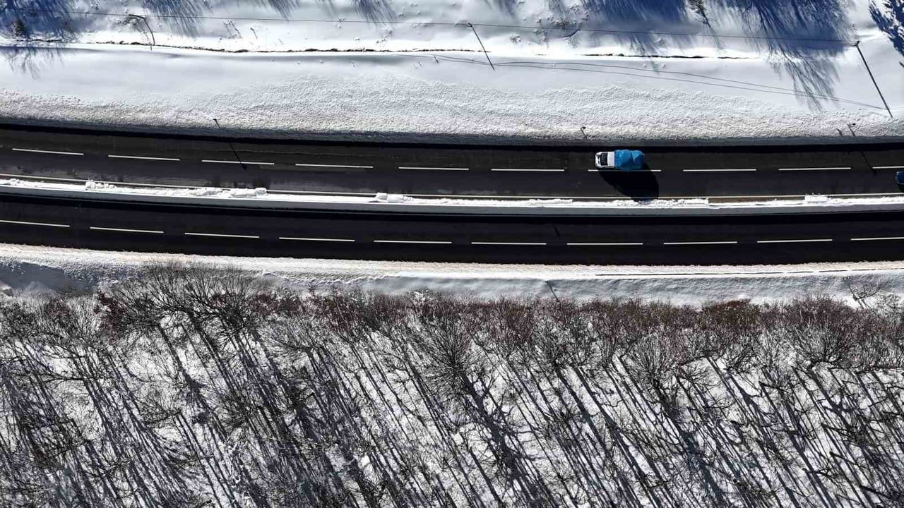 Bolu Dağı'nda kartpostallık kış manzaraları