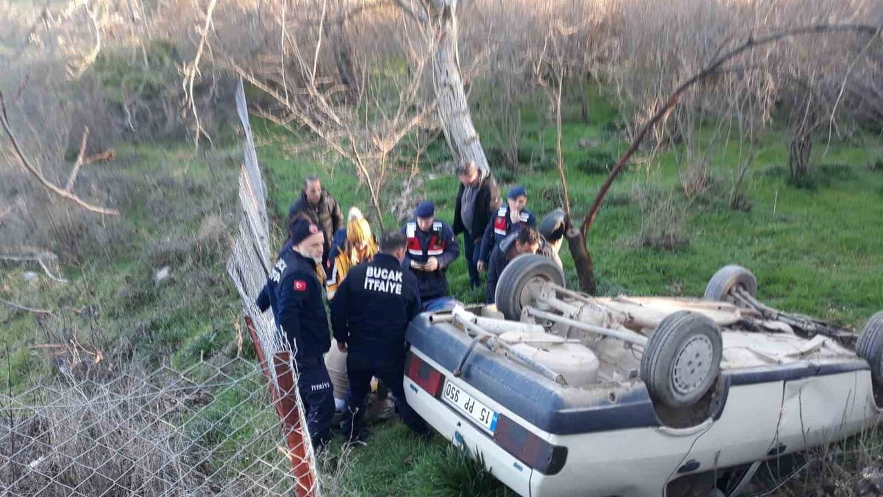 Burdur'da Otomobil Takla Attı: 1 Yaralı