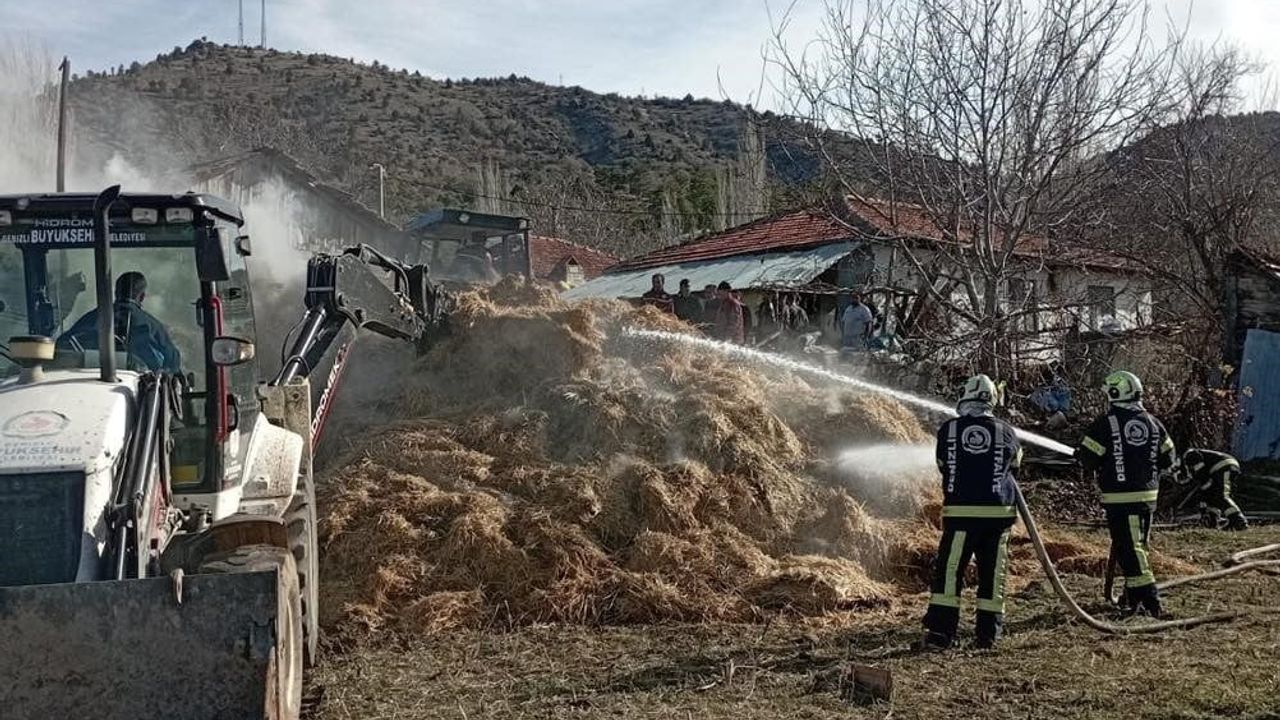 Çameli'de samanlık yangını kontrol altına alındı