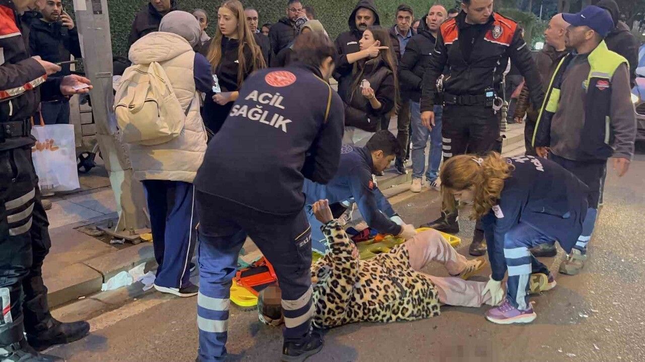 Çorlu'da motosikletin çarptığı kadın yaralandı