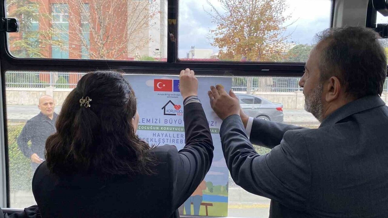 Çorum'da toplu taşımada 'koruyucu aile' farkındalık kampanyası