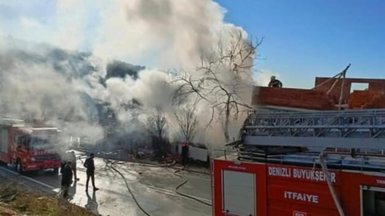 Denizli Serinhisar'da işyeri yangını: işyeri kullanılamaz hale geldi