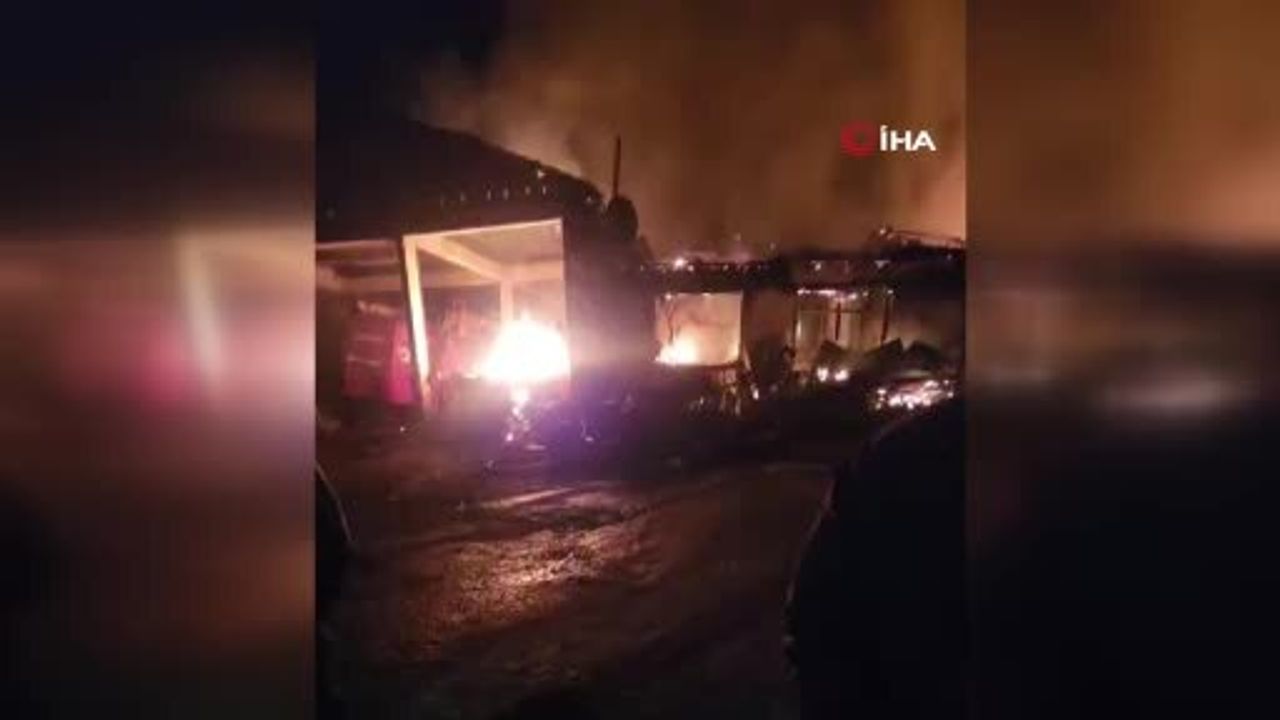 Edirne İpsala Pazardere'de yangın: 2 biçerdöver, 2 otomobil, 2 römork ve ev yandı