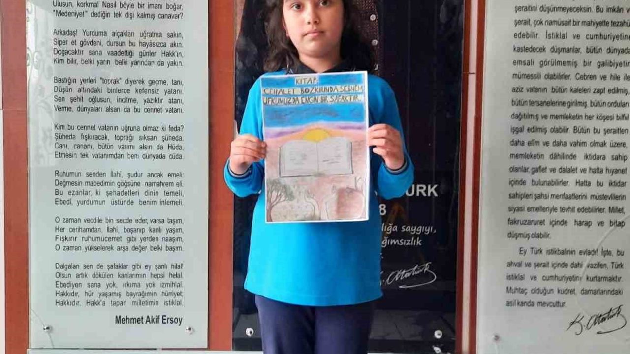 Emirdağ Fatih İlkokulu öğrencisi İdil Mola, Afyonkarahisar’da il birincisi oldu