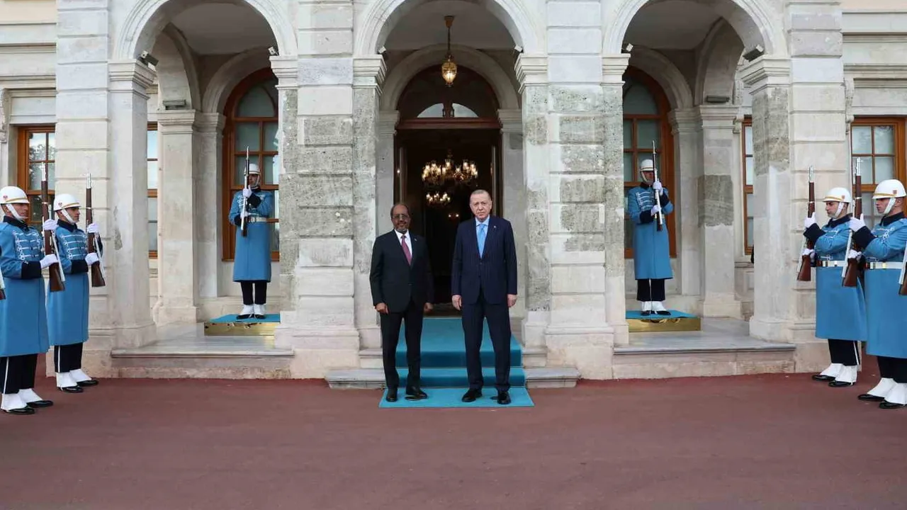 Erdoğan, Somali Cumhurbaşkanı Hasan Şeyh Mahmud ile Dolmabahçe'de görüştü