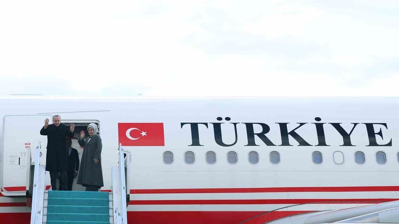 Erdoğan, "Uluslararası Barış ve Güven Forumu"na Katılmak Üzere Türkmenistan’a Gitti