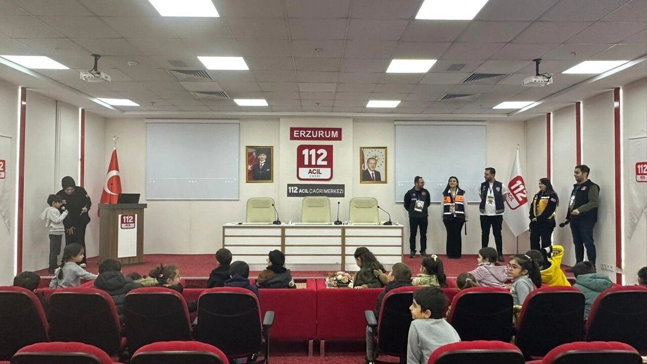 Erzurum'da Tatbikat İlkokulu'ndan 112 farkındalık ziyareti