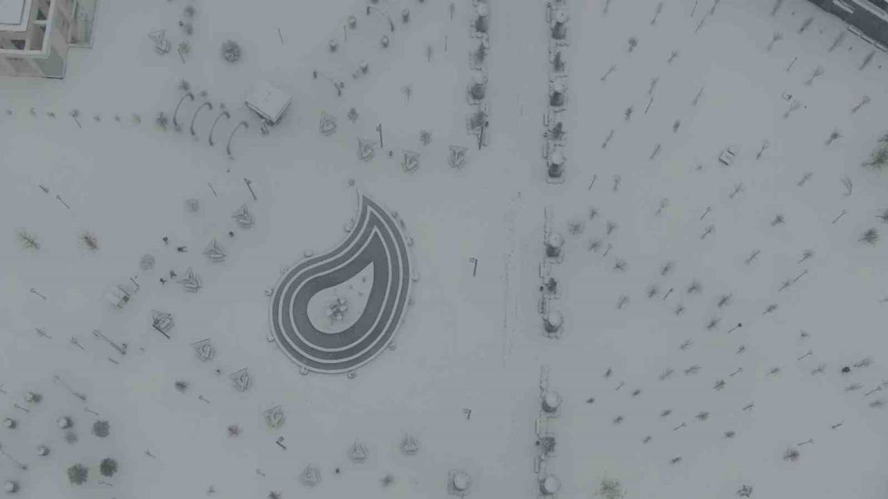 Gaziantep’te havadan kar manzaraları