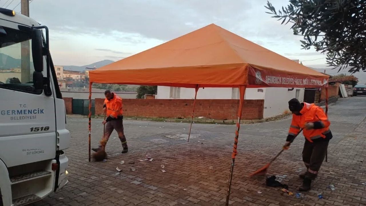 Germencik'te belediye temizlik ve park çalışmaları sürüyor