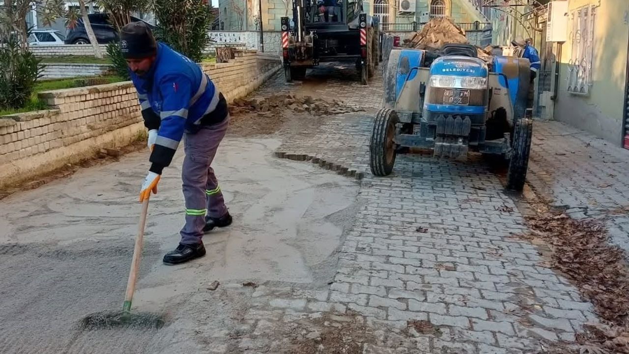 Germencik’te bozulan zeminler onarıldı
