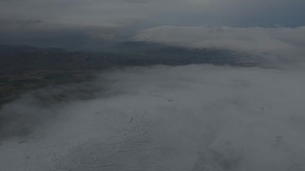 Harput’ta aynı rakımda üç mevsim: kar, sis ve karsız alanlar