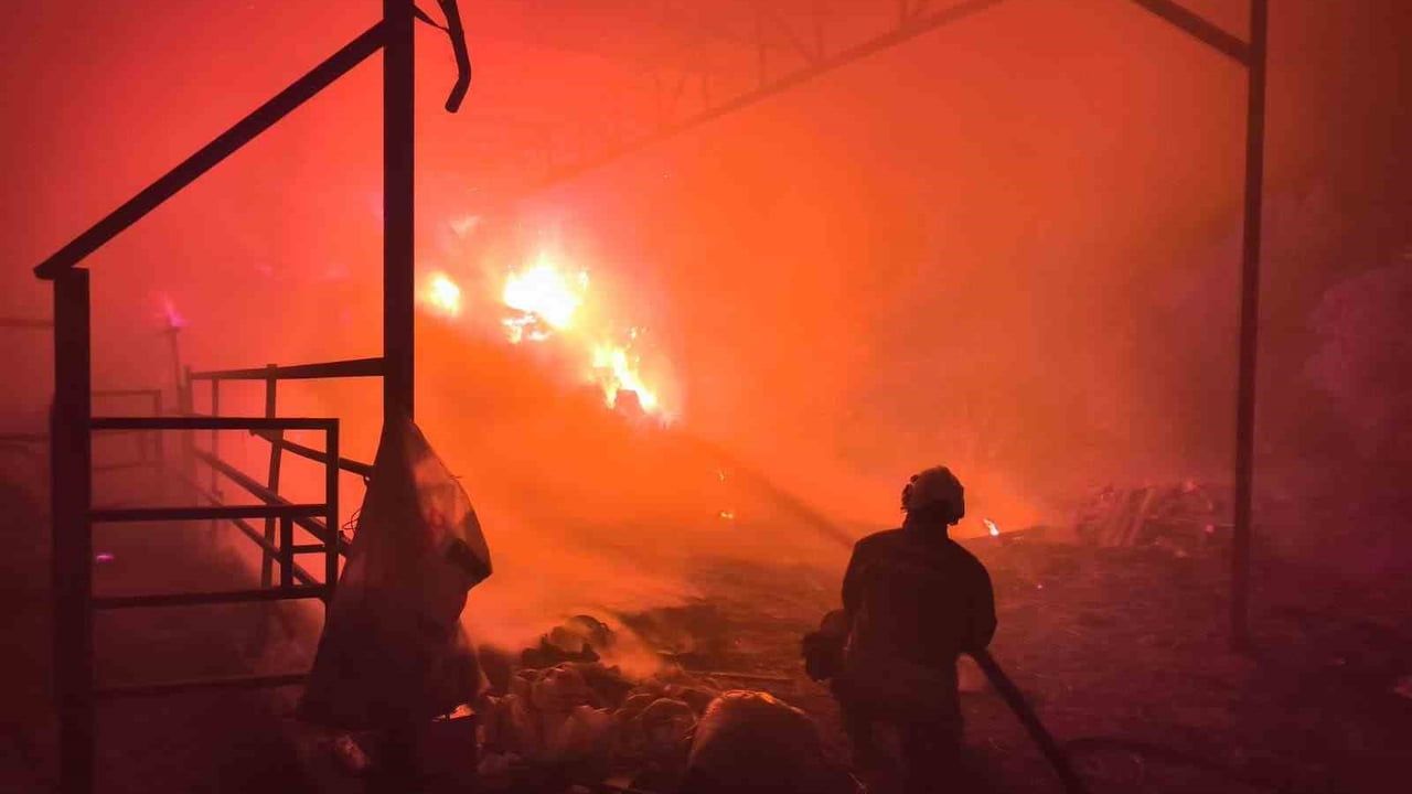 Hatay'da samanlık yangını besihaneye sıçramadan kontrol altına alındı
