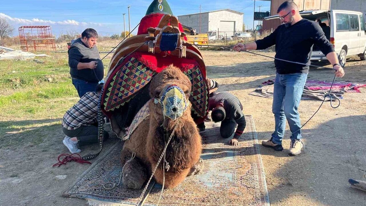 İhramcı Devesi Buldan’da Dualarla Havudunu Kuşandı