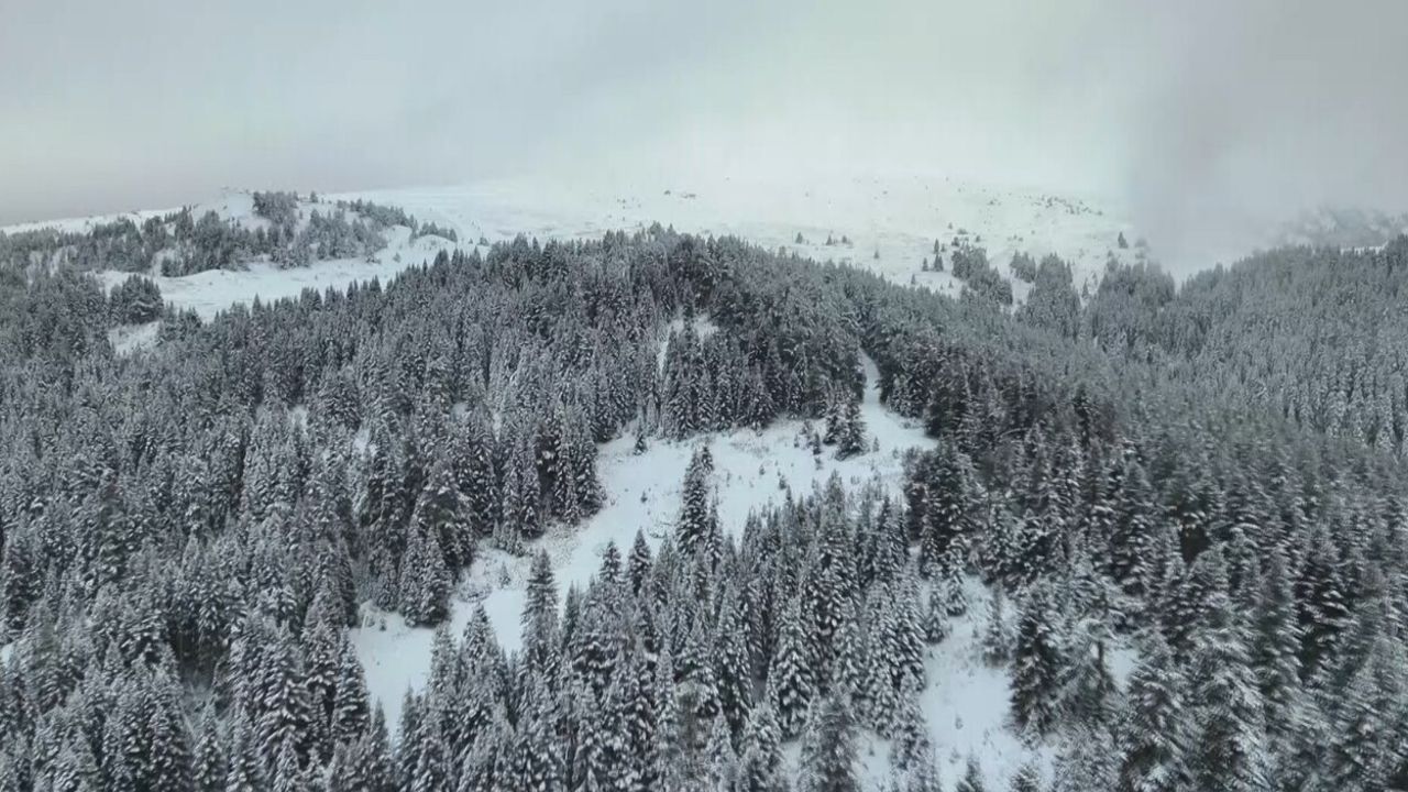 Ilgaz Dağı Karla Kaplandı: Havadan Kartpostallık Görüntüler