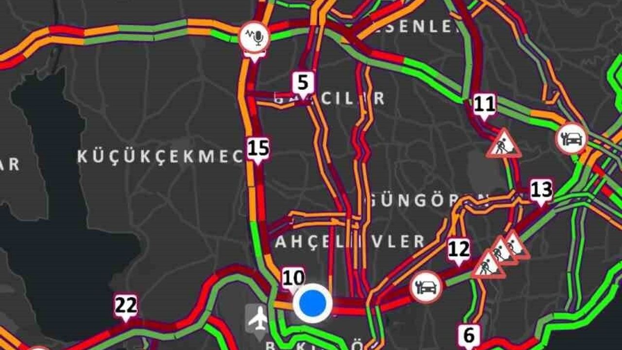 İstanbul trafiğinde akşam yoğunluğu E-5'te %81'e ulaştı