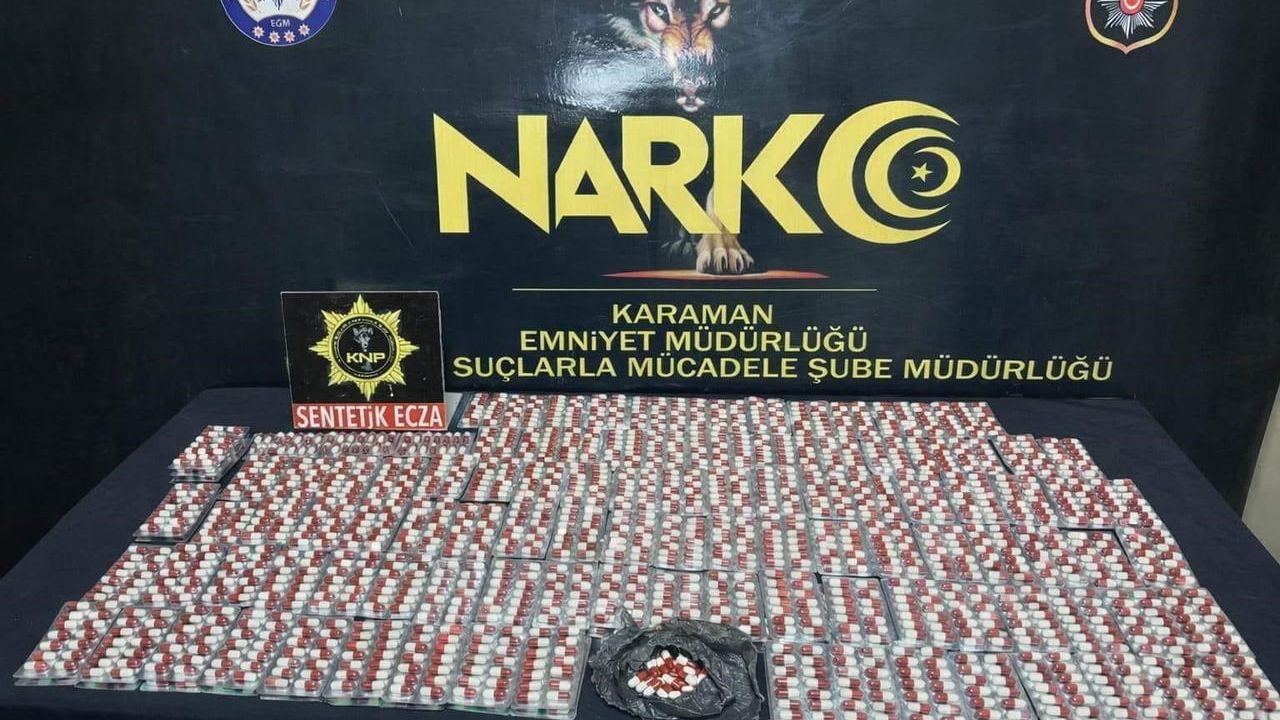 Karaman’da 2 bin 721 sentetik hap ele geçirildi: 4 tutuklama