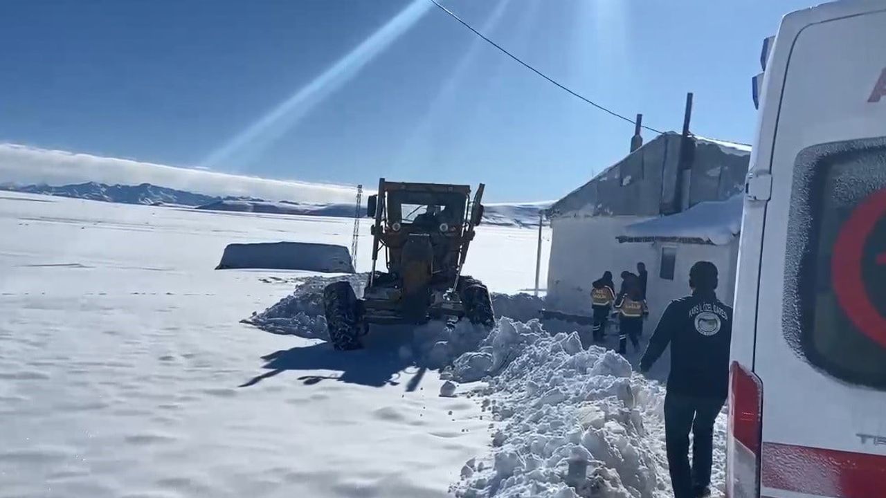 Kars'ta ekipler köylerde mahsur kalan hastalar için seferber oldu