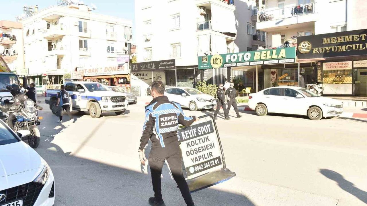 Kepez’te yol ve kaldırım işgallerine müdahale: 18 işletmeye ceza