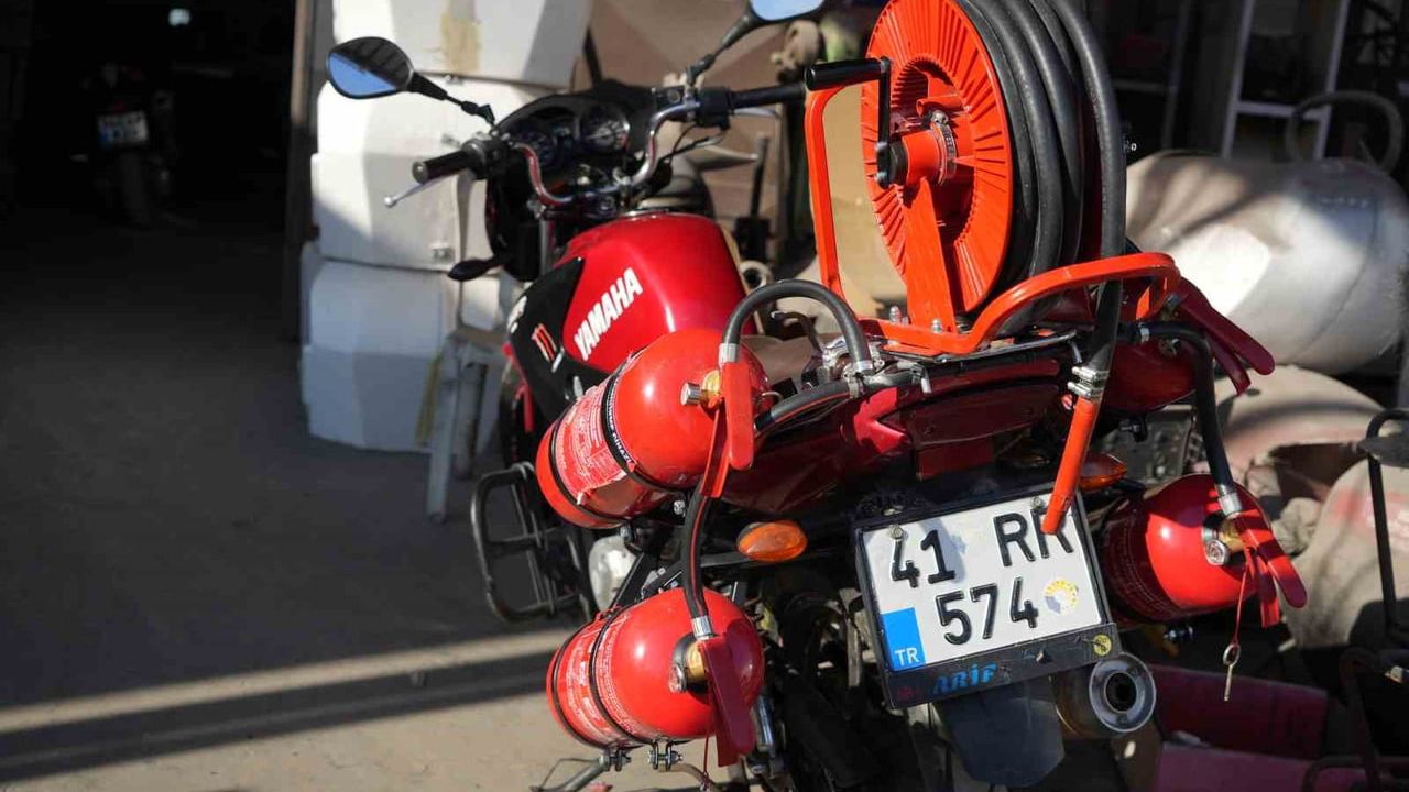Kocaeli'de motosiklete takılabilen söndürme sistemiyle 'ilk kıvılcım' hedefleniyor