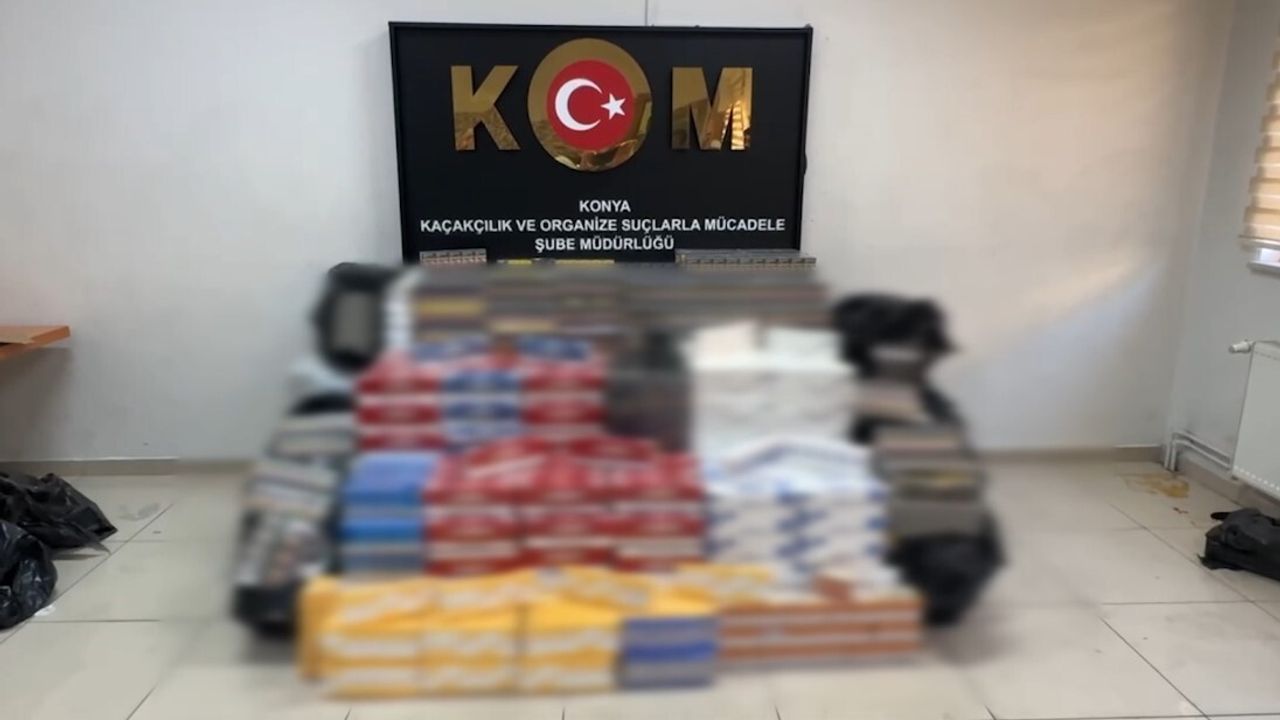 Konya'da yaklaşık 2 milyon 300 bin TL'lik kaçak sigara operasyonu