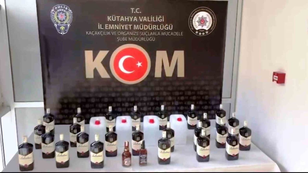Kütahya’da 41,7 litre kaçak/sahte alkole el konuldu