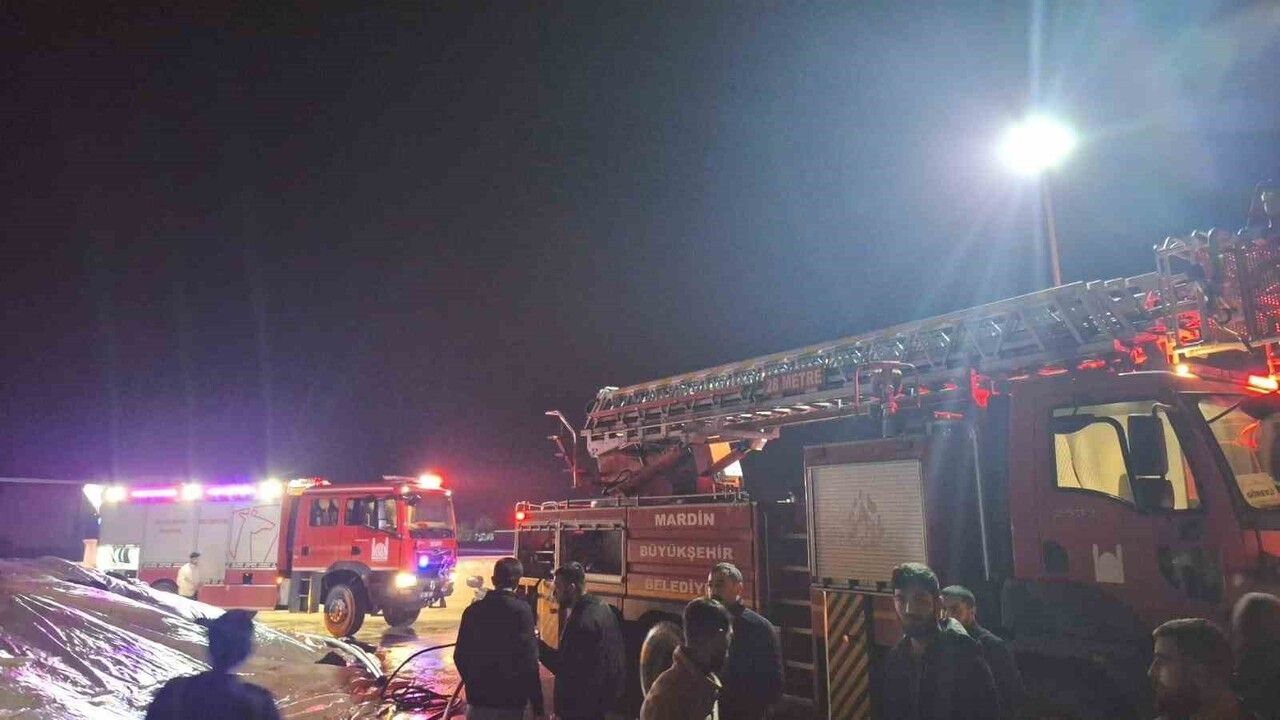 Mardin'de mısır kurutma tesisinde yangın söndürüldü