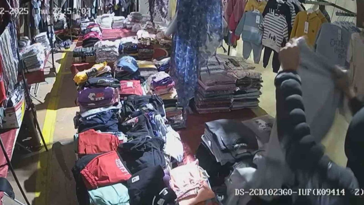 Nevşehir'de pazar yerinde 3 çocuğun hırsızlığı kamerada