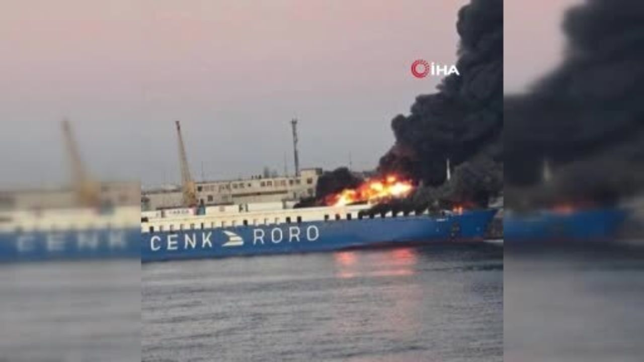 Chornomorsk Limanı'nda M/V CENK T vuruldu — Cenk Denizcilik'in 127 tırlık seferinde yangın