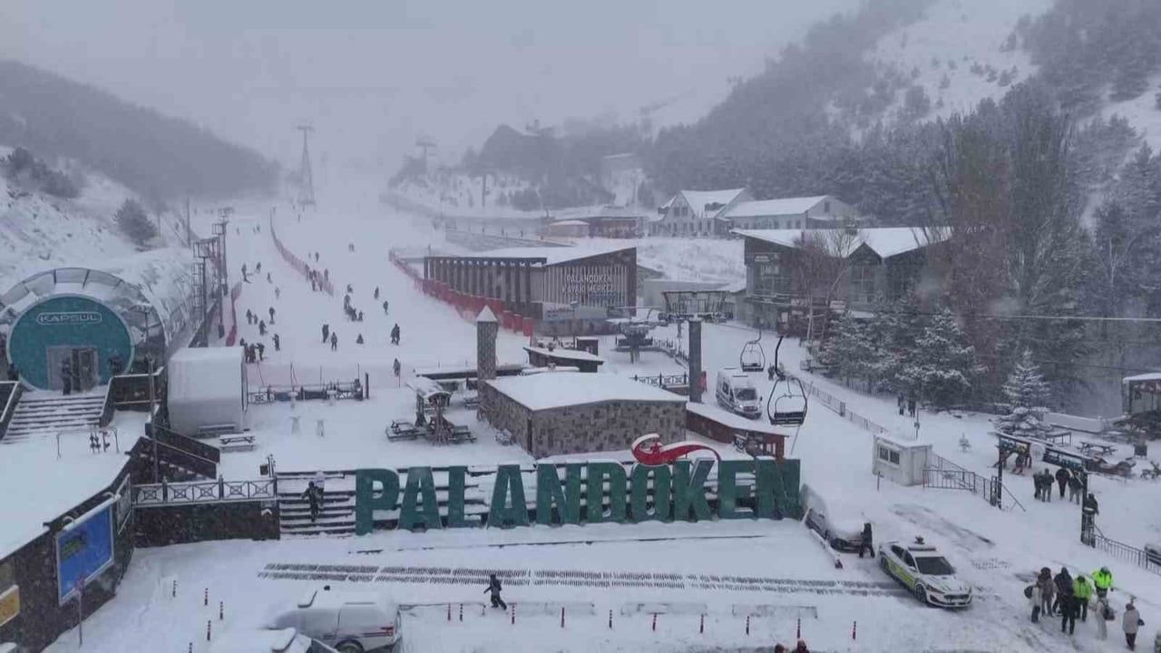 Palandöken'de kartpostallık kar manzaraları