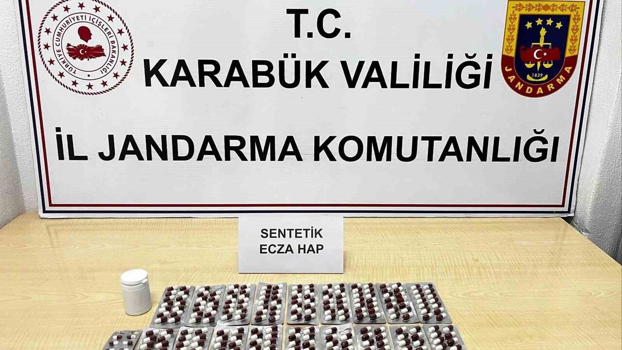 Safranbolu'da 265 adet sentetik ecza ele geçirildi