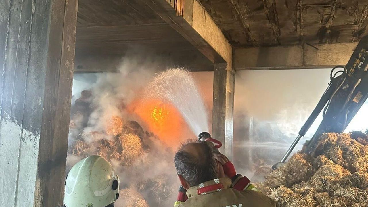 Samandağ'da samanlık yangını 10 saatte kontrol altına alındı