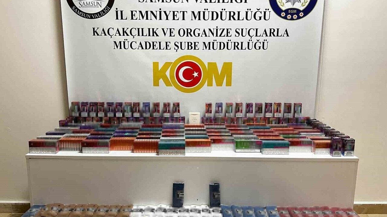 Samsun İlkadım’da gümrük kaçağı tütün ve elektronik sigara ele geçirildi
