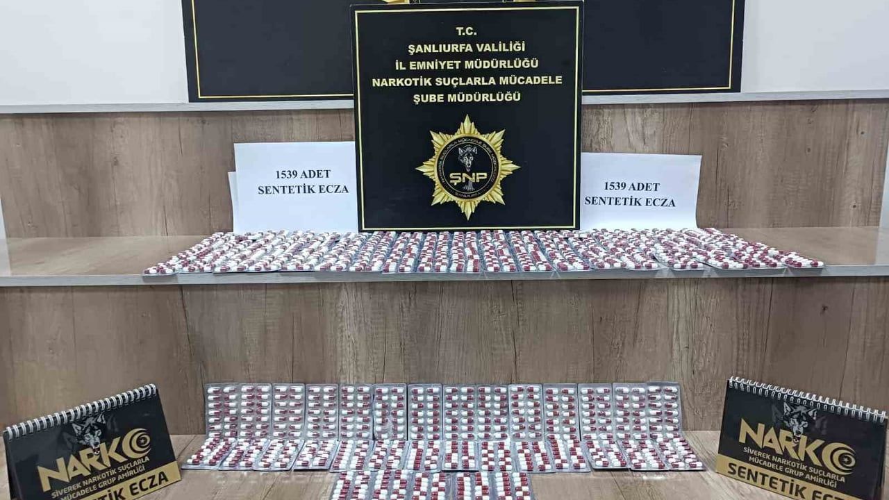 Şanlıurfa'da narkotik operasyonu: 1.539 hap, 2 gözaltı