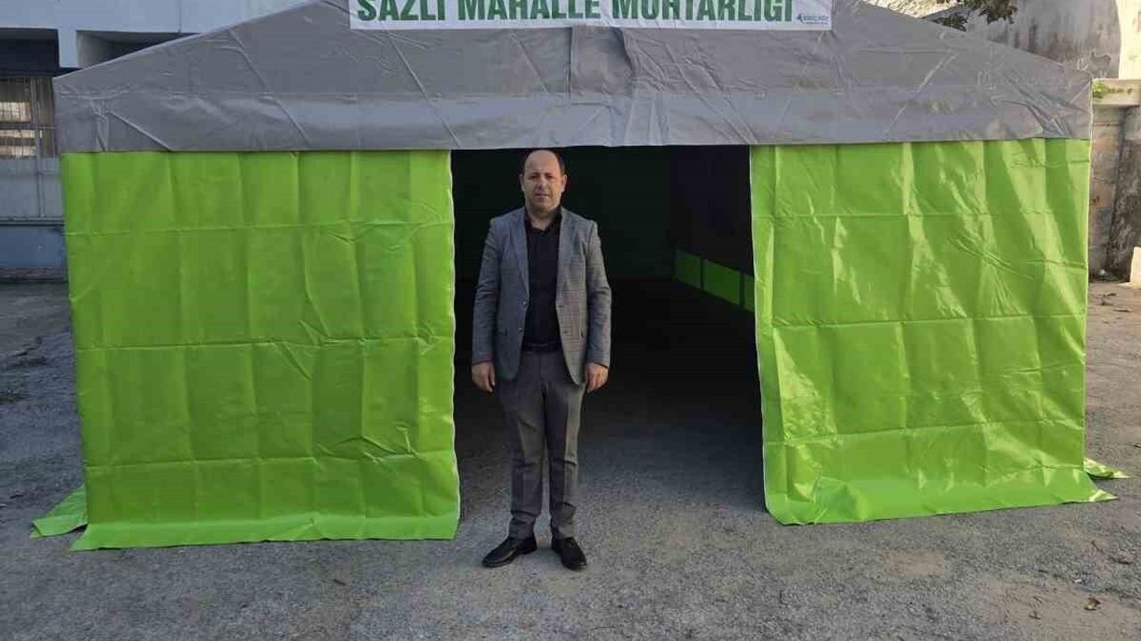 Sazlı Mahallesi'ne Hayırseverden Taziye Çadırı
