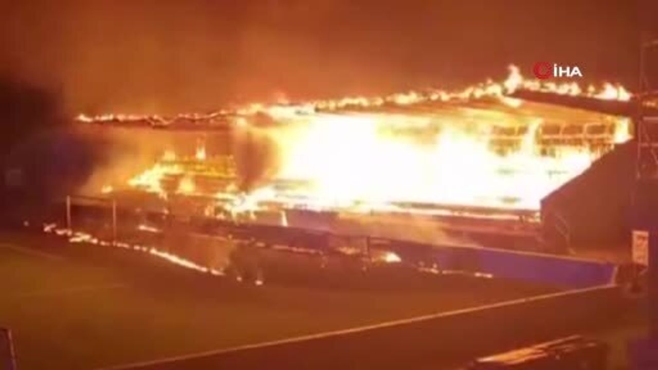 Tehtaan Kentta'da yangın: 15 yaşından küçük üç taraftar stadyumu ateşe verdi