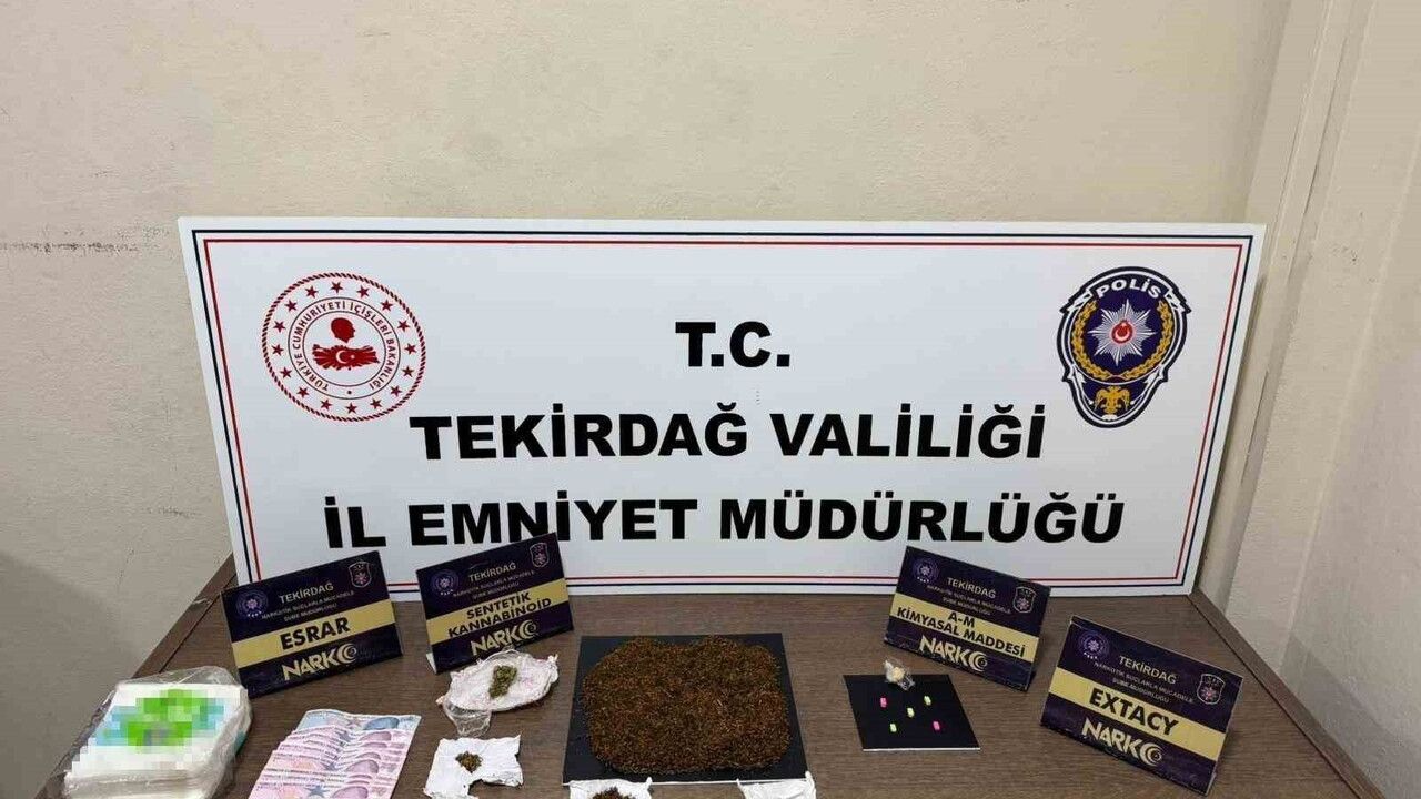 Tekirdağ'da bir haftalık narkotik operasyonlarında 16 tutuklama