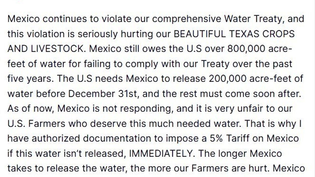 Trump'tan Meksika'ya su anlaşması uyarısı: 'Yüzde 5 gümrük vergisi uygulanacak'