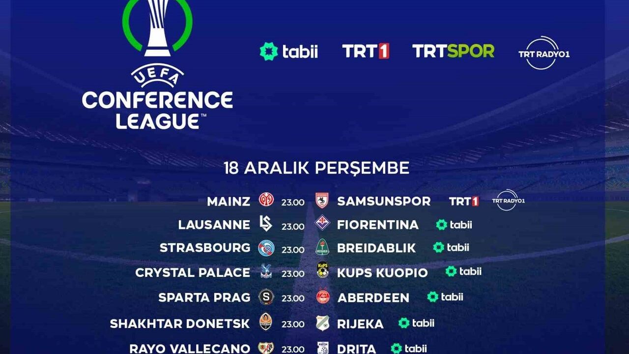 UEFA Konferans Ligi canlı yayınları: TRT ve tabii programı