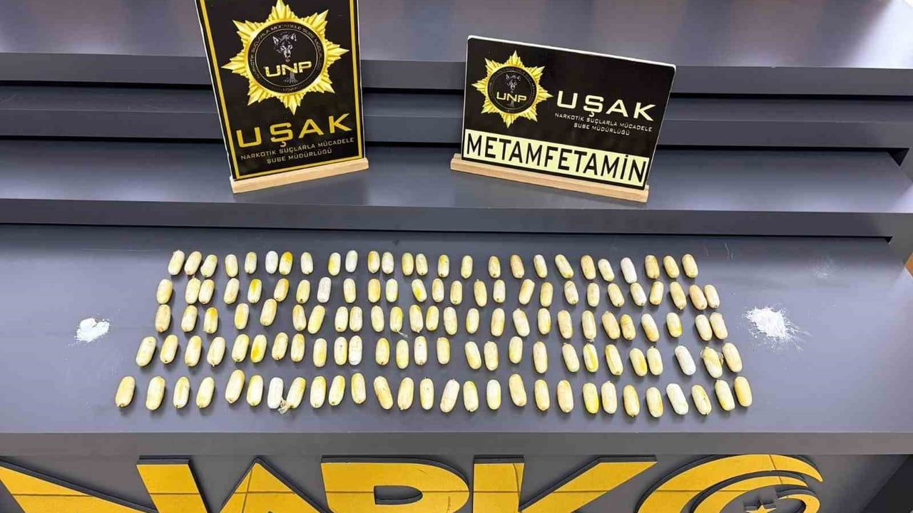 Uşak'ta midesinden 1 kilo 116 gram metamfetamin çıkan şüpheli tutuklandı