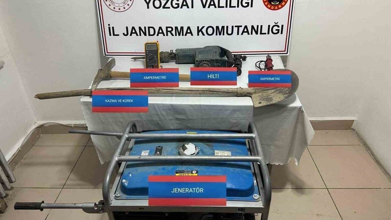 Yozgat’ta Kuşçu Köyü’nde kaçak kazı yapan kişi suçüstü yakalandı